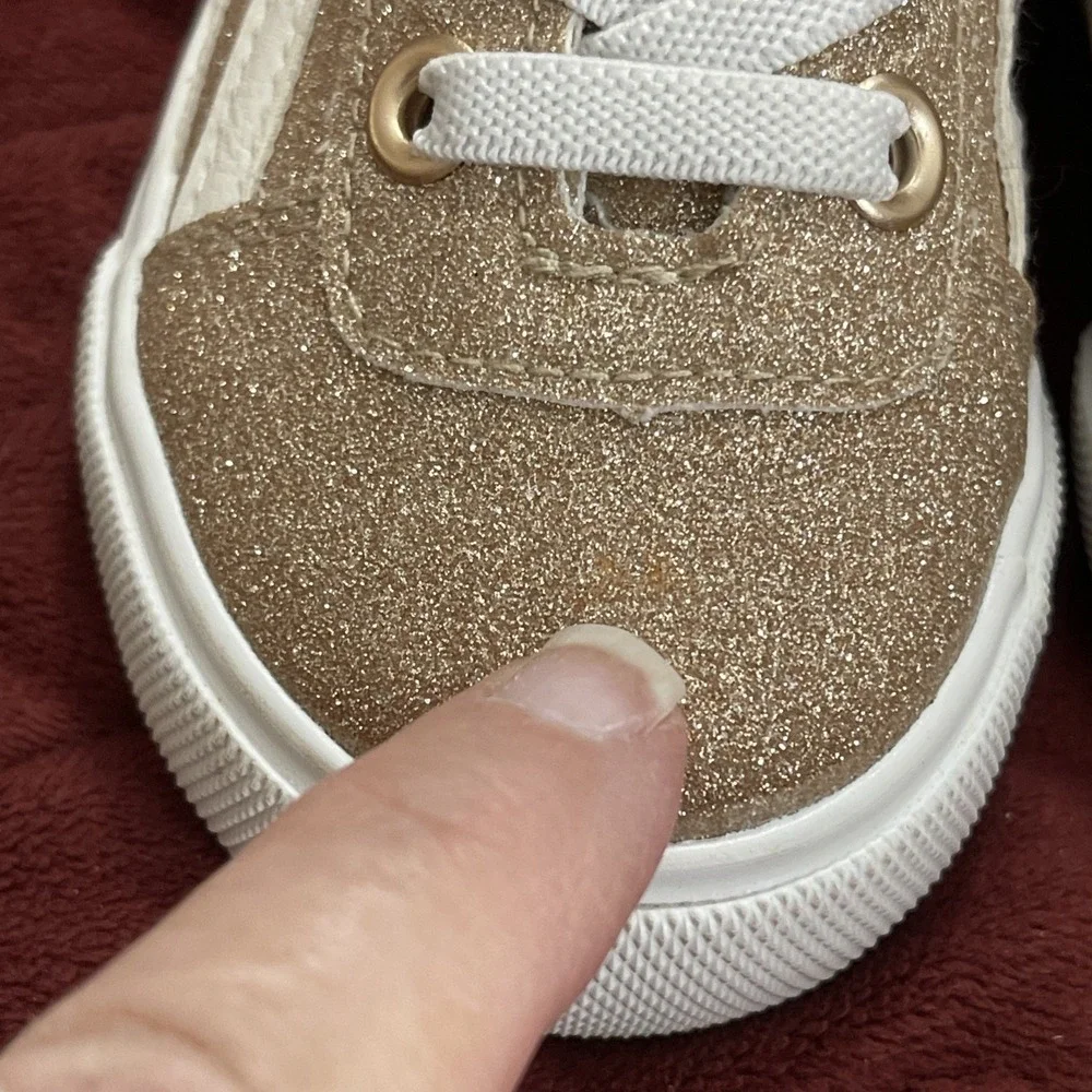 Hurley Toddler Children's Sz 5 Casual Sneakers Gold‎ & White Sparkle Broady - GT